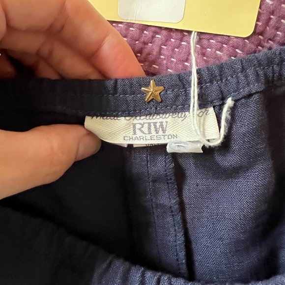 RTW Charleston Linen Navy Pants Size S - Picture 1 of 3